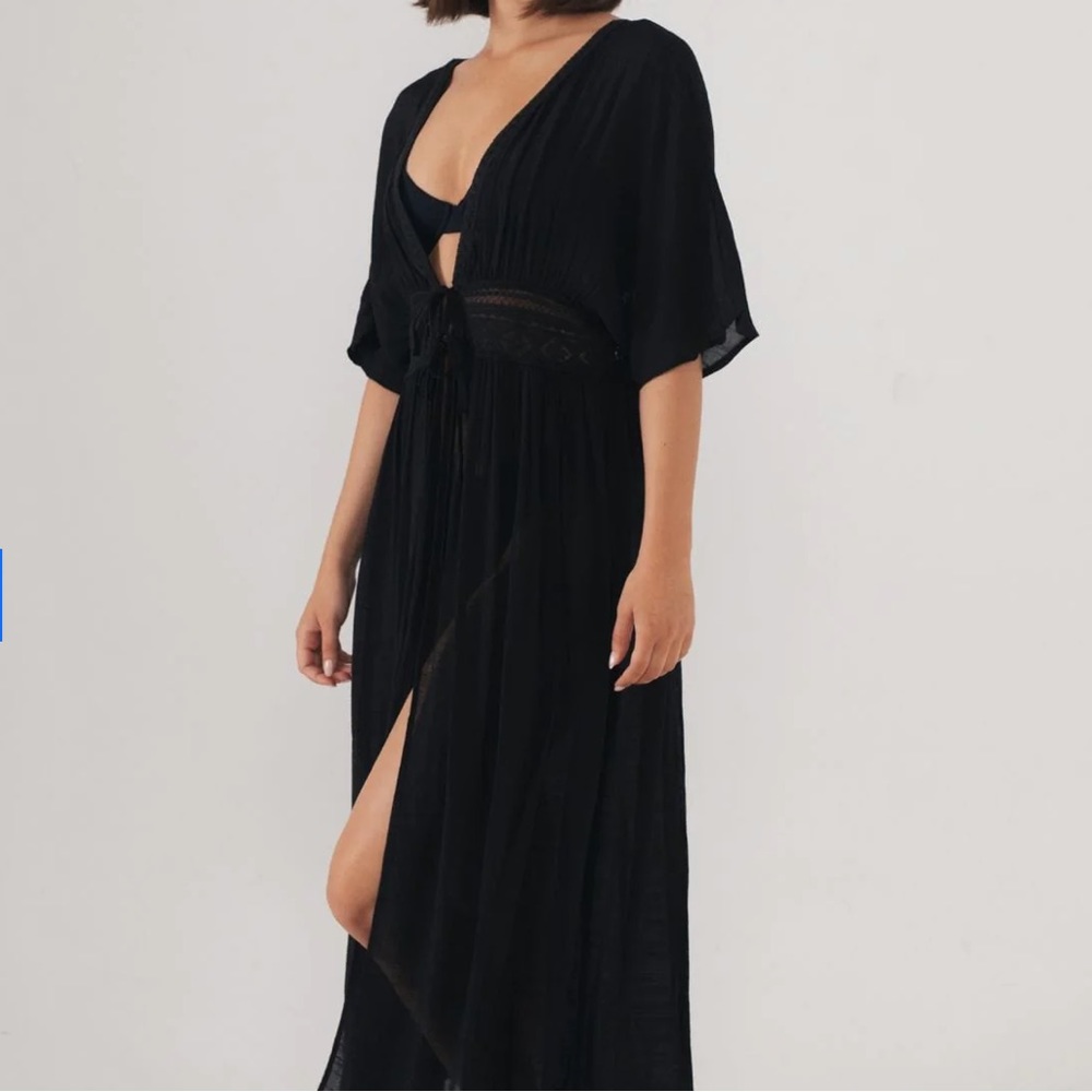 NEW Montce Black Aga Cover-Up Dress O/S